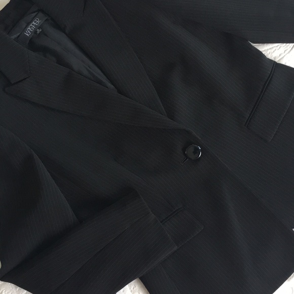 🖤 Kasper Black Pinstripe Suit Blazer Jacket - Picture 2 of 8